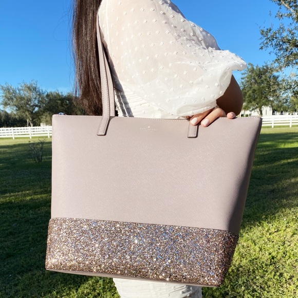 Gaby’sBags👜💕- Kate spade large tote gray glitter - Picture 7 of 8